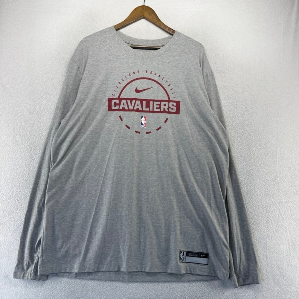 Cleveland Cavaliers Shirt men's 2XL Gray Red Nike Dri Fit Team Player Issue NBA
